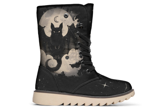 Moonlit Bat Fold Over Winter Boots