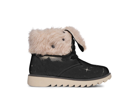 Moonlit Bat Fold Over Winter Boots