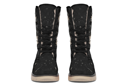 Moonlit Bat Fold Over Winter Boots