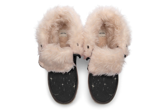 Moonlit Bat Fold Over Winter Boots