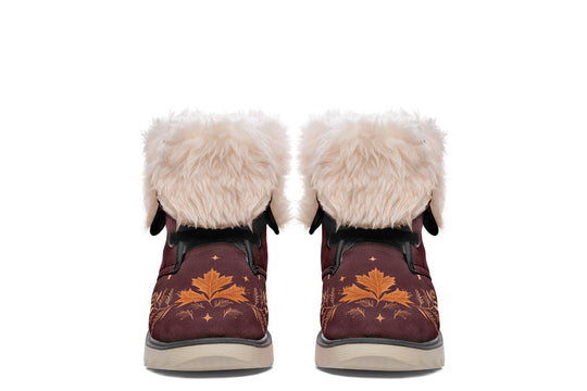 Oxblood Autumnalis Fold Over Winter Boots