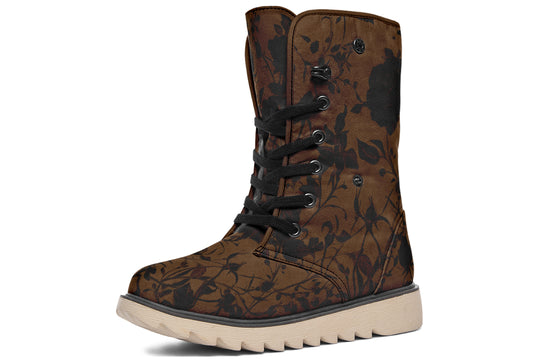 Sepia Rose Romance Fold Over Winter Boots