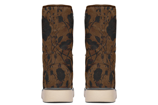 Sepia Rose Romance Fold Over Winter Boots