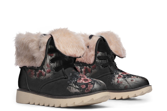 Wildflower Bear Fold Over Winter Boots