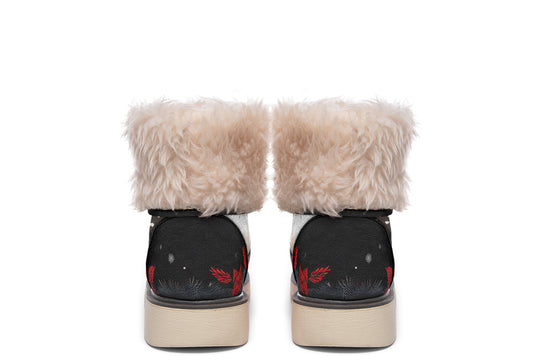Yule Antlers Fold Over Winter Boots