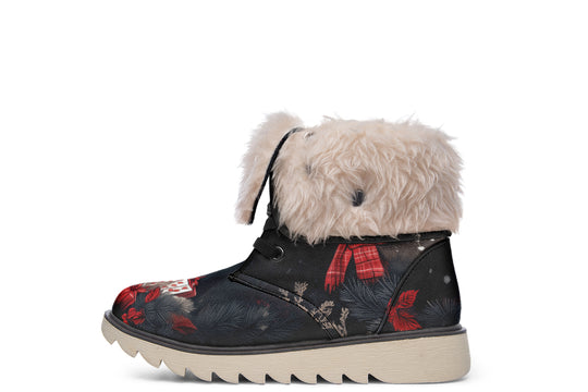Yule Antlers Fold Over Winter Boots