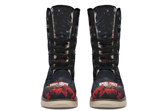 Yule Antlers Fold Over Winter Boots