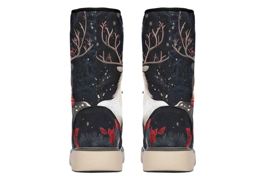 Yule Antlers Fold Over Winter Boots