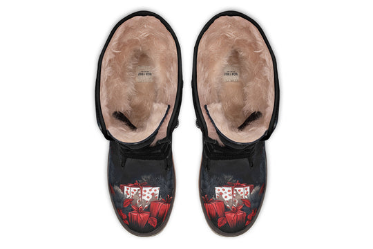 Yule Antlers Fold Over Winter Boots
