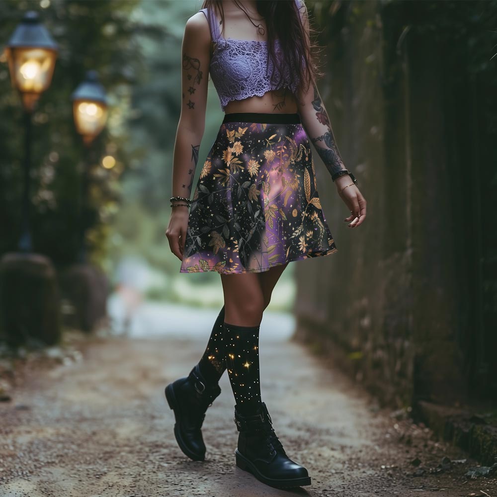Galactic Bloom Skater Skirt