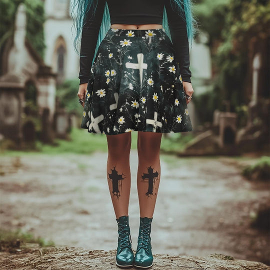 Graveyard Bloom Skater Skirt