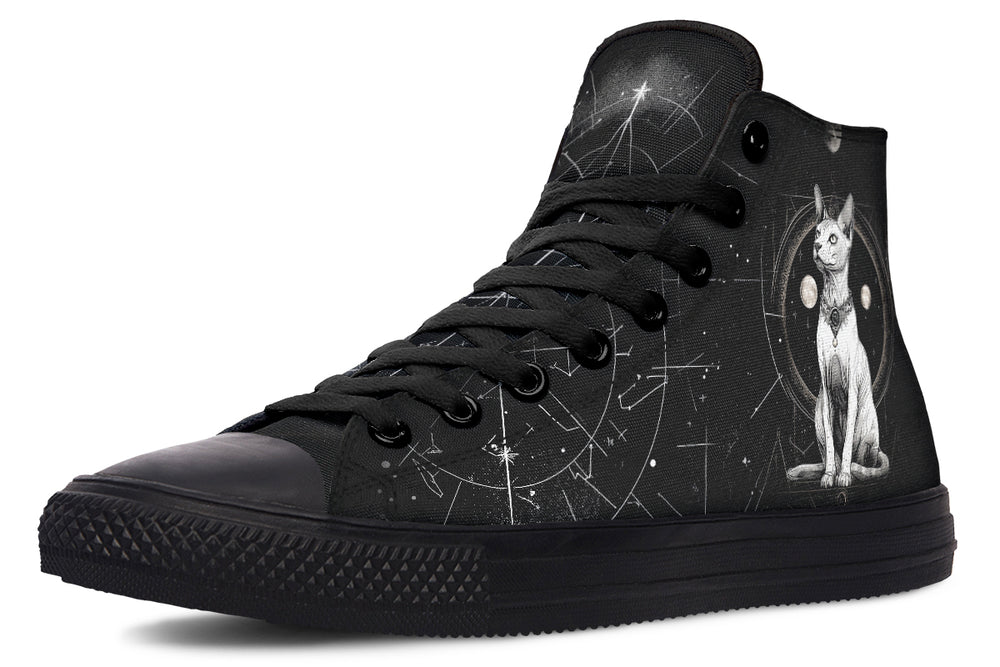 Cosmic Sphynx Cat High Tops