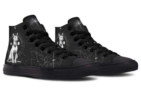 Cosmic Sphynx Cat High Tops