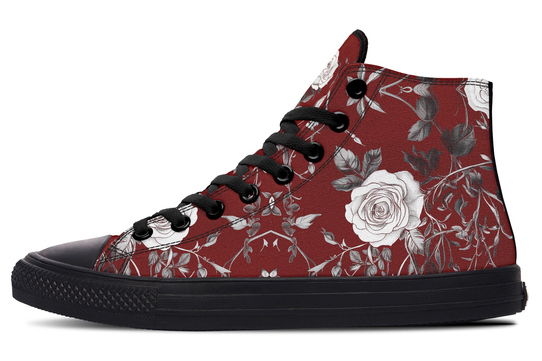 Rose Pattern Women’s high top canvas good shoes