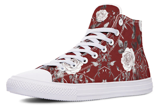 Red Rose Romance High Tops