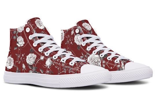 Red Rose Romance High Tops