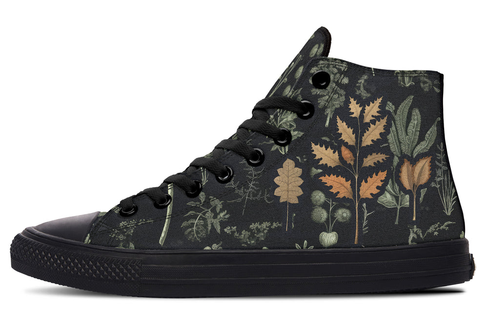 Autumn Memoir High Tops - Casual High Tops Vegan Durable Unisex Canvas Streetwear Dark Academia