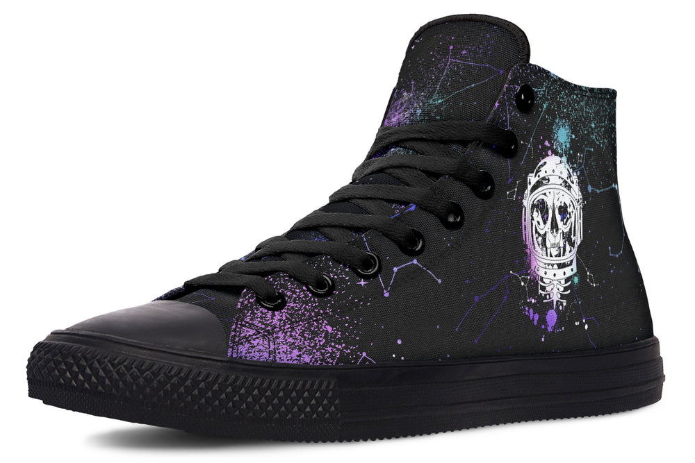 Cat-Astro-Phe High Tops - Casual High Tops Unisex Canvas Sneakers Vegan Skate Shoes Retro Streetwear Dark Academia