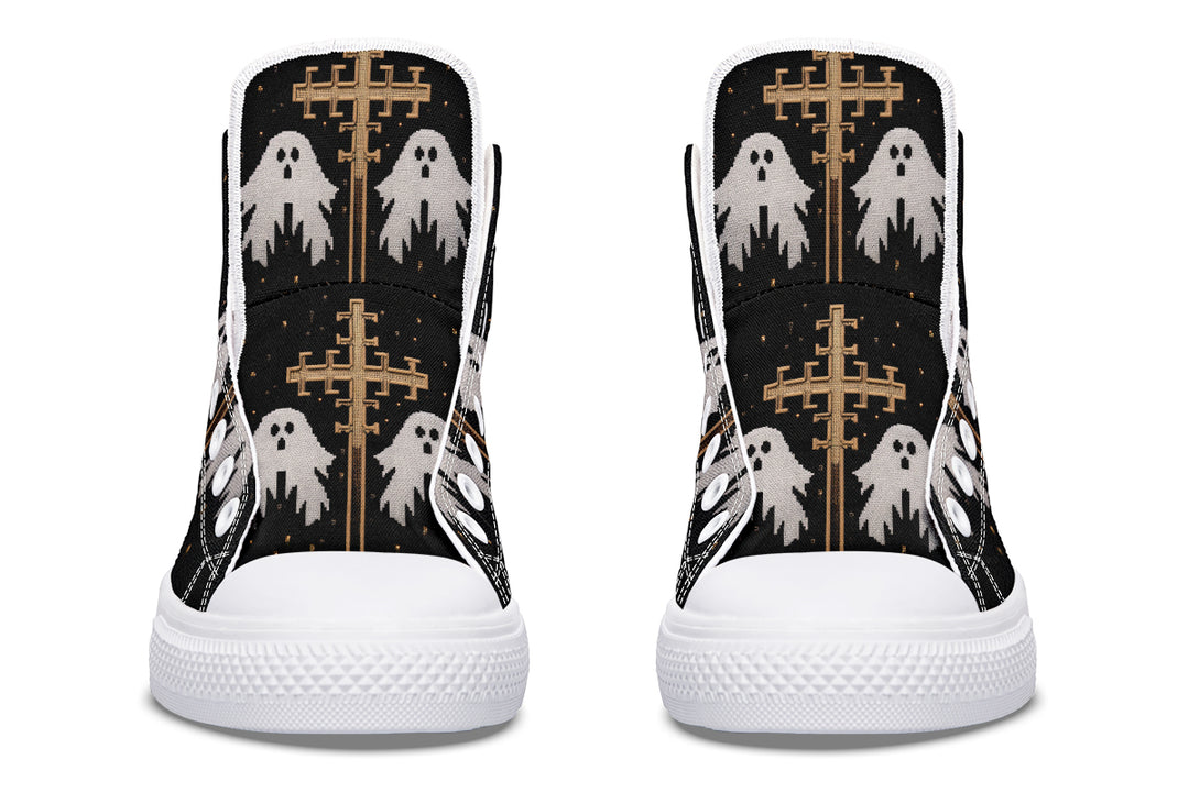 Holy Spirits High Tops - Vegan High Top shoes Canvas Sneakers Unisex Skate Casual Retro Streetwear Dark Academia