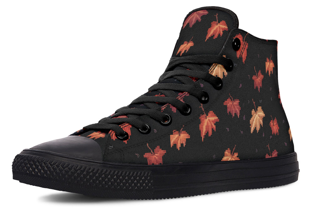 Cozy Autumn High Tops - Casual High Tops Vegan Durable Canvas Unisex Streetwear Shoes