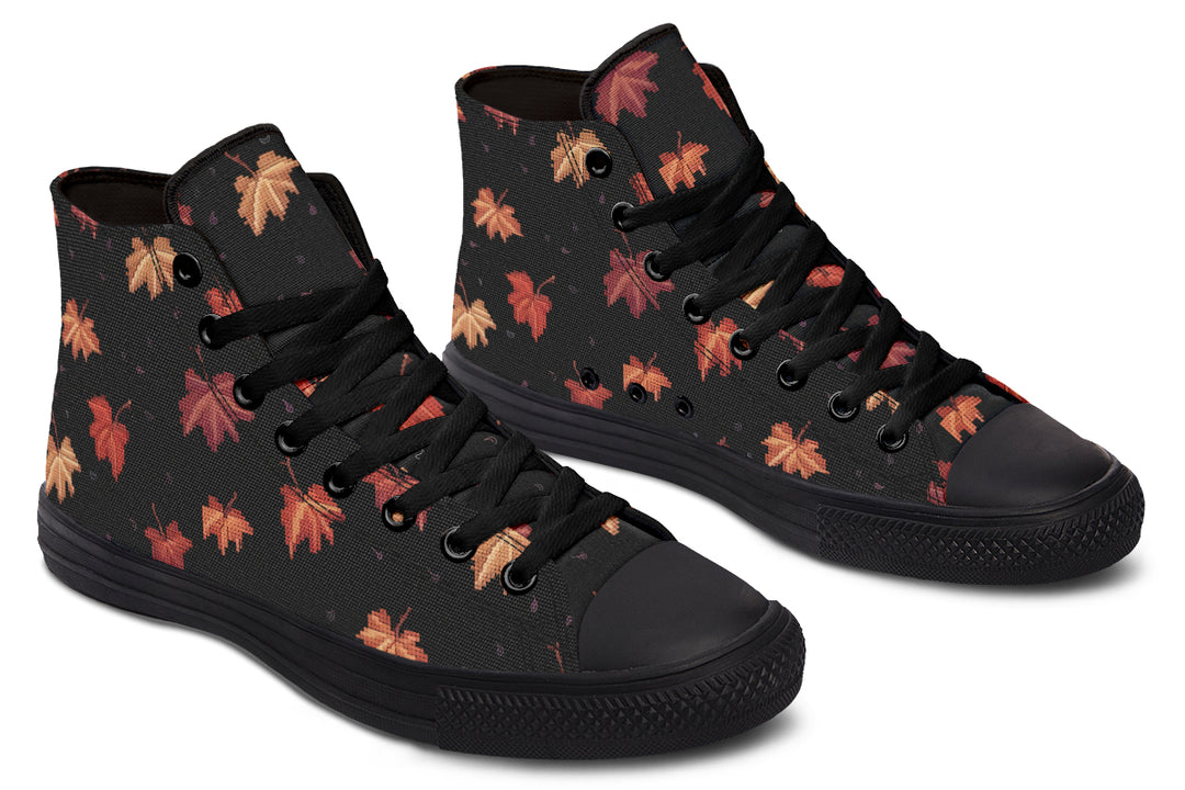 Cozy Autumn High Tops - Casual High Tops Vegan Durable Canvas Unisex Streetwear Shoes