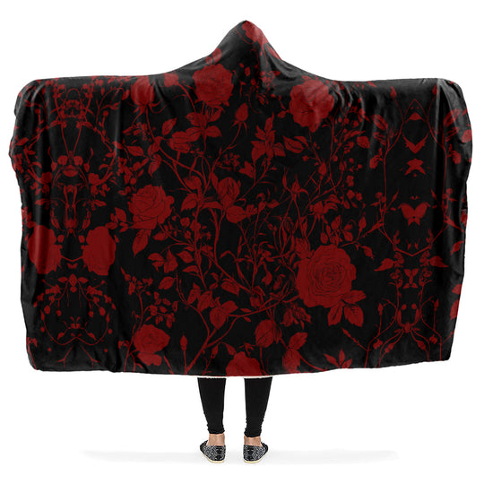 Blood Rose Romance Hooded Blanket