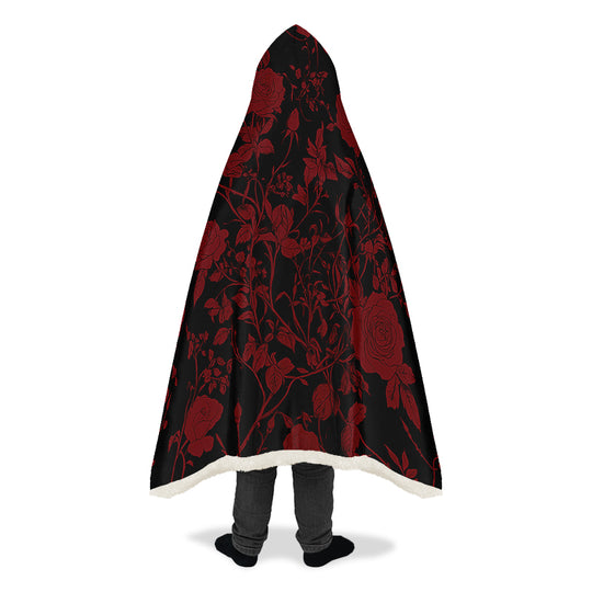 Blood Rose Romance Hooded Blanket