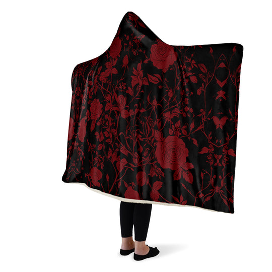 Blood Rose Romance Hooded Blanket