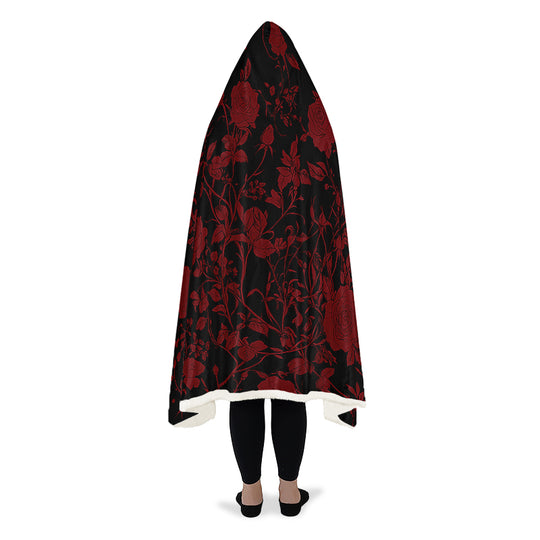 Blood Rose Romance Hooded Blanket