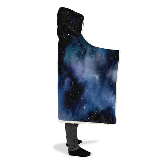 Deep Blue Hooded Blanket