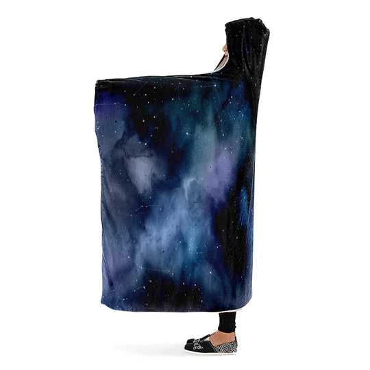 Deep Blue Hooded Blanket