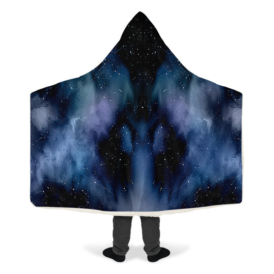 Deep Blue Hooded Blanket