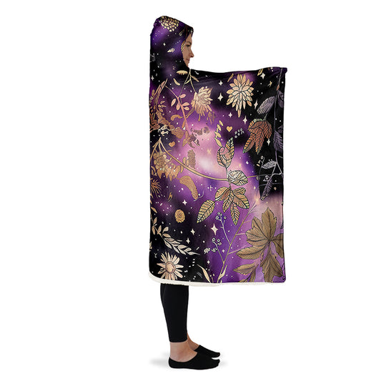 Galactic Bloom Hooded Blanket