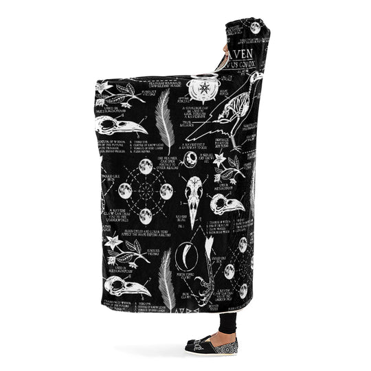 Raven Study Hooded Blanket