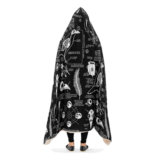 Raven Study Hooded Blanket