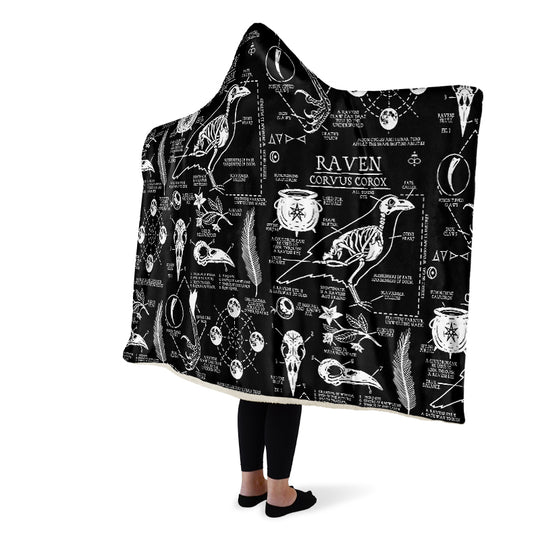 Raven Study Hooded Blanket