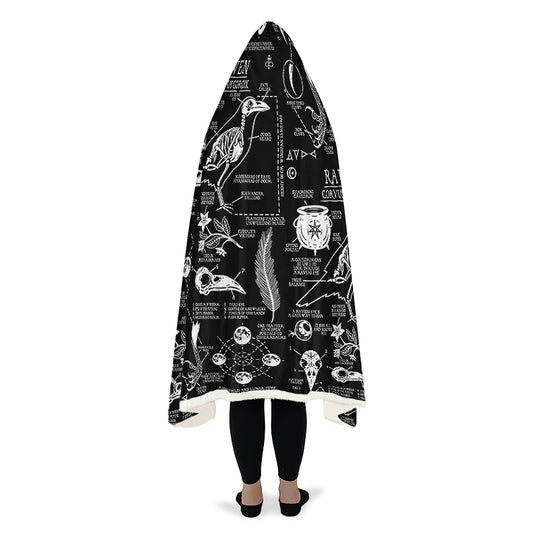 Raven Study Hooded Blanket