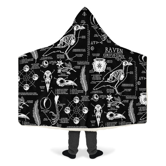 Raven Study Hooded Blanket