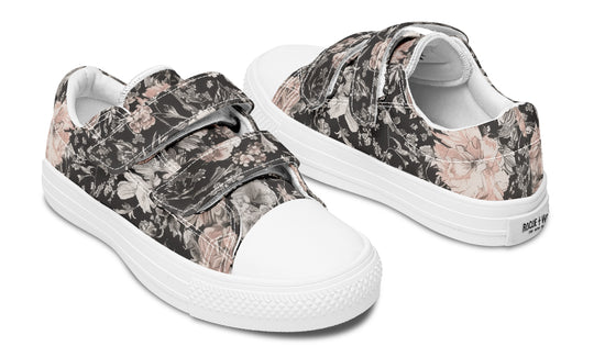 Vintage Peonies Kids Low Tops