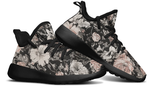 Vintage Peonies Kids Sneakers