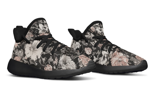 Vintage Peonies Kids Sneakers