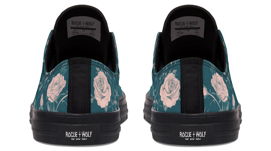Teal Rose Romance Low Tops