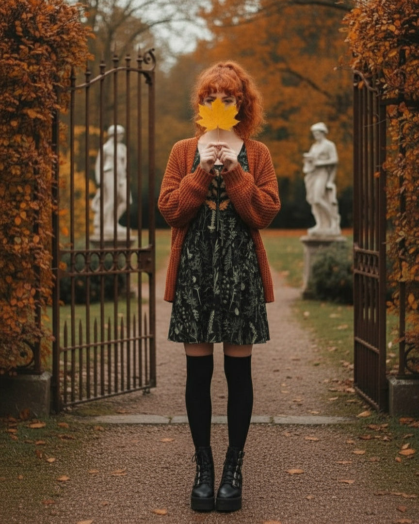 Autumn Memoir Skater Dress Rogue + Wolf Polyester Witchy Botanical Dress 3XL Autumn Memoir Skater Dress Rogue + Wolf Polyester Witchy Botanical Dress 3XL