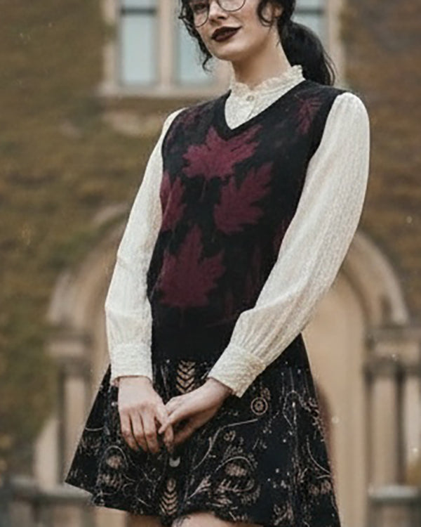 Oxblood Autumnalis Knitted Vest