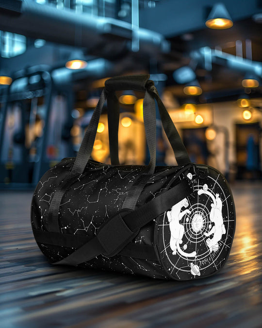 Purr Nebula Gym Bag - Water Resistant Durable Large Workout Bag for Travel, Yoga Fitness, Vegan Goth Activewear, Alt Style Essentials