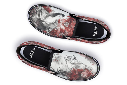 Crimson Wolf Slipons
