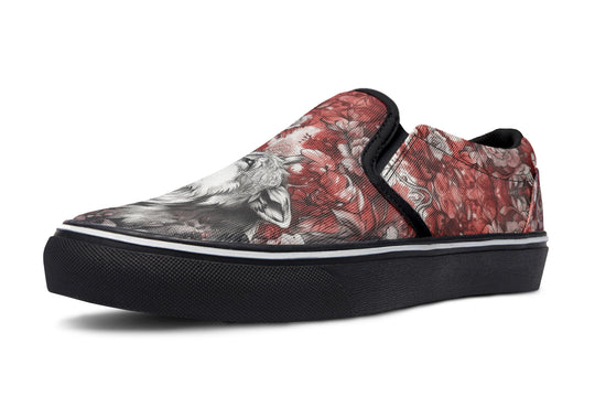 Crimson Wolf Slipons