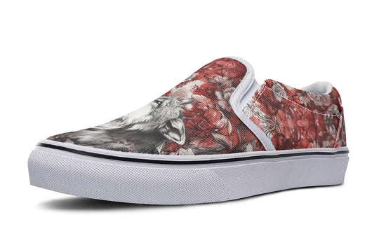 Crimson Wolf Slipons
