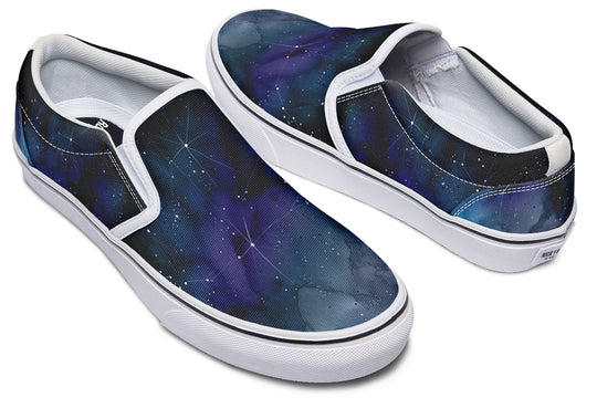 Deep Blue Slipons