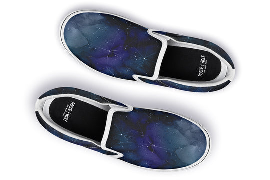 Deep Blue Slipons